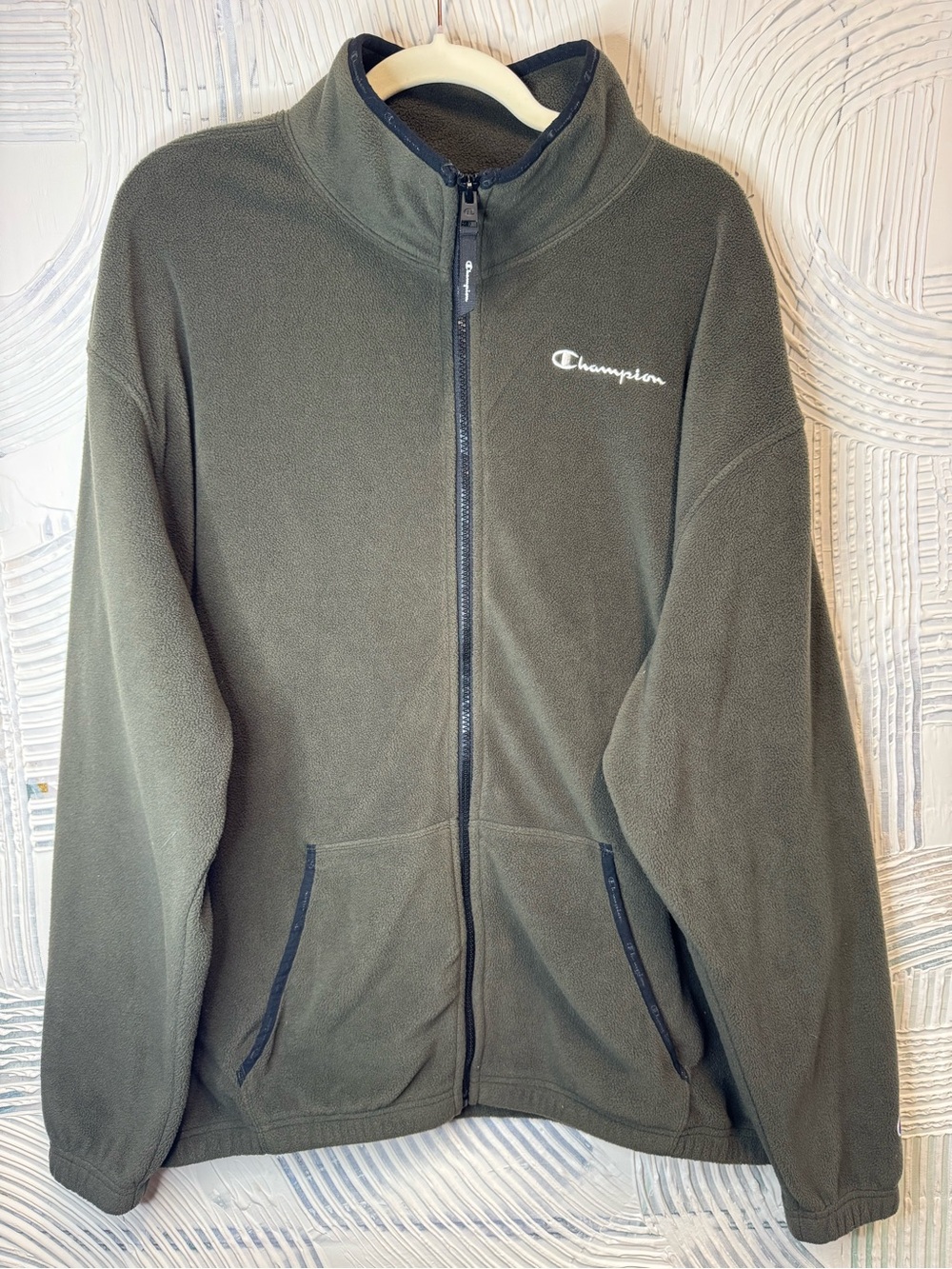 Champion Olive Green Full-Zip Fleece Jacket